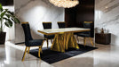 Basilicata 7 Pc Dining Set Gold & Silver - California Furniture (Coachella, CA)