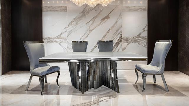 Basilicata Gold Chair (2/CTN) White, Gray, & Black - California Furniture (Coachella, CA)