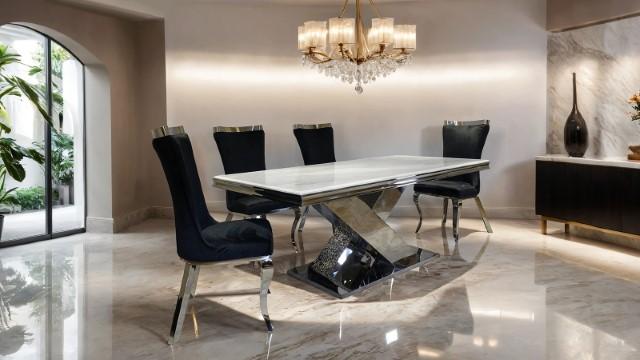 Basilicata Gold Chair (2/CTN) White, Gray, & Black - California Furniture (Coachella, CA)