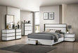 BIRSFELDEN Cal.King, E.King, & Queen Bed w/ Drawers, White - California Furniture (Coachella, CA)