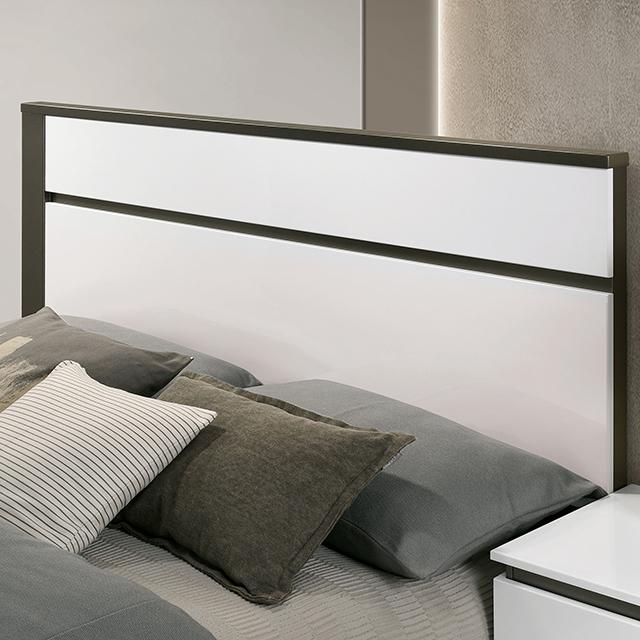 BIRSFELDEN Cal.King, E.King, & Queen Bed, White - California Furniture (Coachella, CA)