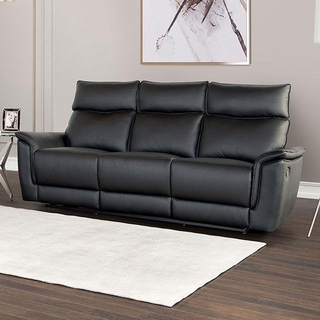 Bienne Sofa Manual Recliner White & Black - California Furniture (Coachella, CA)