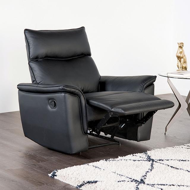 Bienne Recliner Chair White & Black - California Furniture (Coachella, CA)