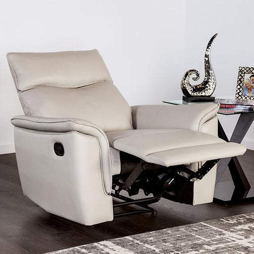 Bienne Recliner Chair White & Black - California Furniture (Coachella, CA)