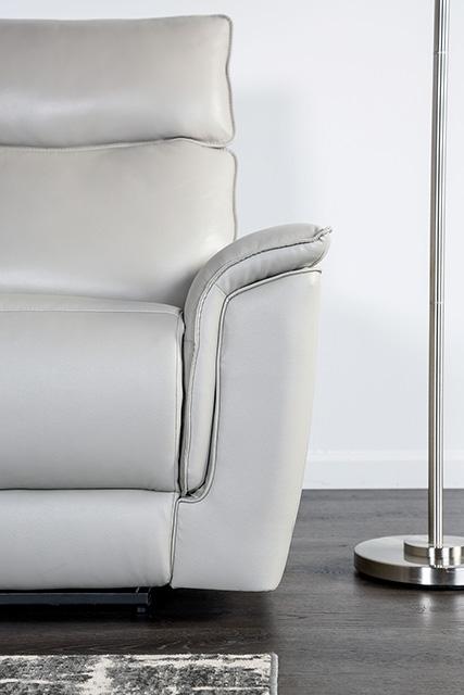 Bienne Sofa Manual Recliner White & Black - California Furniture (Coachella, CA)