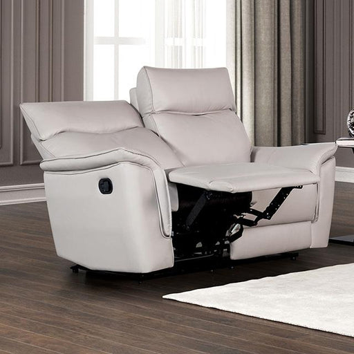 Bienne Loveseat Manual Recliner White & Black - California Furniture (Coachella, CA)