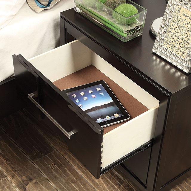 Berenice Espresso Night Stand White, Gray, & Espresso - California Furniture (Coachella, CA)