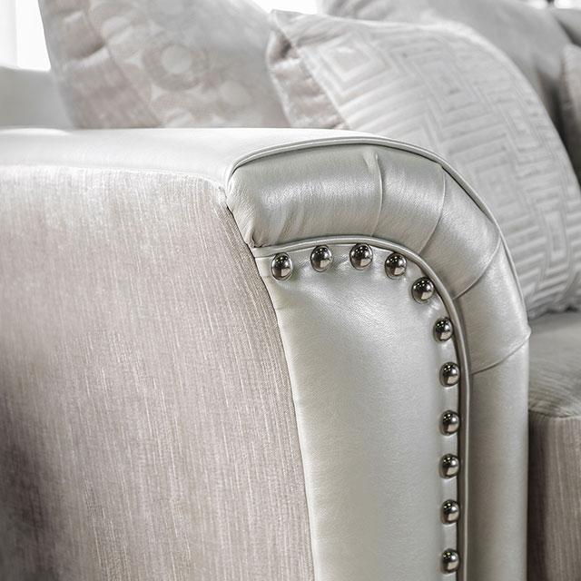 Benigno Love Seat Silver & Gray - California Furniture (Coachella, CA)