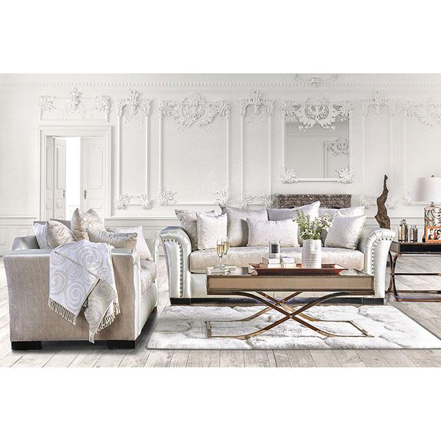 Benigno Love Seat Silver & Gray - California Furniture (Coachella, CA)