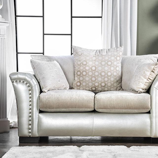Benigno Love Seat Silver & Gray - California Furniture (Coachella, CA)