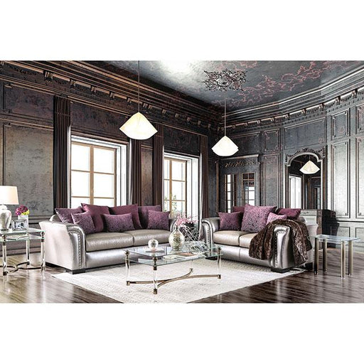 Benigno Love Seat Silver & Gray - California Furniture (Coachella, CA)
