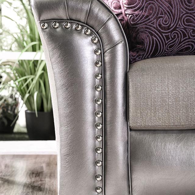Benigno Love Seat Silver & Gray - California Furniture (Coachella, CA)