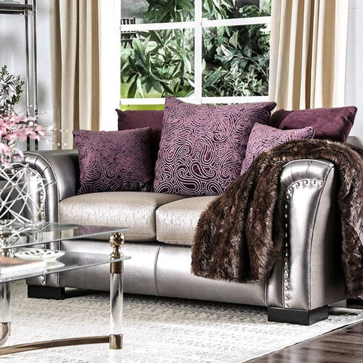 Benigno Love Seat Silver & Gray - California Furniture (Coachella, CA)