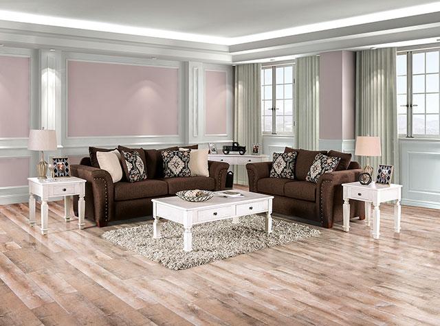 BELSIZE Loveseat Grey, Beige, & Choclate - California Furniture (Coachella, CA)