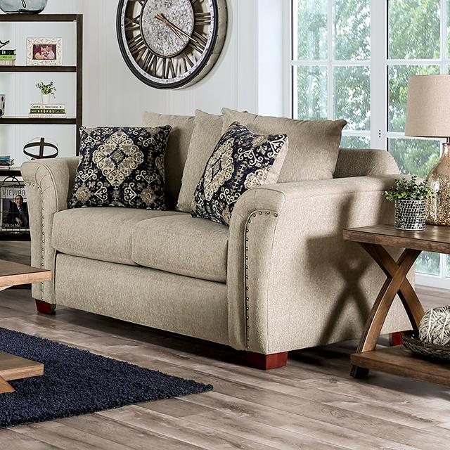 BELSIZE Loveseat Grey, Beige, & Choclate - California Furniture (Coachella, CA)