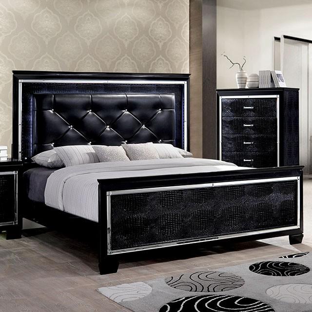 BELLANOVA Black Cal.King, E.King, & Queen Bed - California Furniture (Coachella, CA)