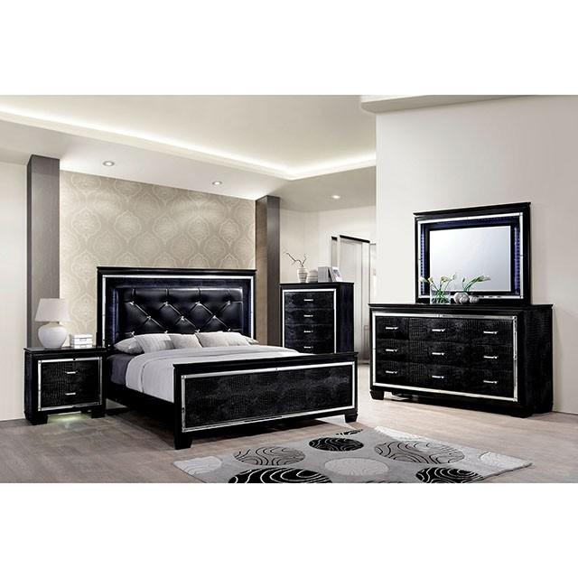 BELLANOVA Black Cal.King, E.King, & Queen Bed - California Furniture (Coachella, CA)
