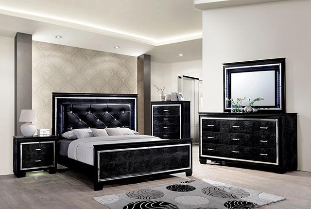 Bellagrand Bed Oak, Silver & Black - California Furniture (Coachella, CA)