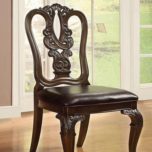 Bellagio Brown Cherry Wooden Side Chair (2/CTN) - California Furniture (Coachella, CA)