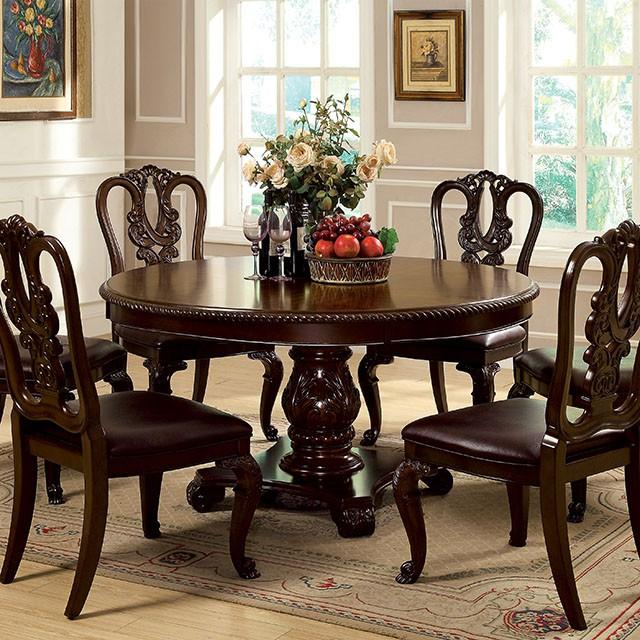 Bellagio Brown Cherry Round Dining Table - California Furniture (Coachella, CA)