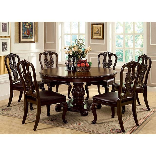 Bellagio Brown Cherry Round Dining Table - California Furniture (Coachella, CA)