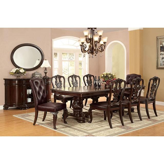 Bellagio Brown Cherry/Pattern Leatherette Side Chair (2/CTN) - California Furniture (Coachella, CA)