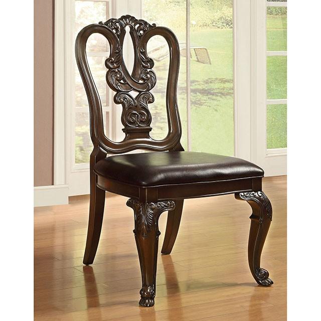 Bellagio Brown Cherry Wooden Side Chair (2/CTN) - California Furniture (Coachella, CA)