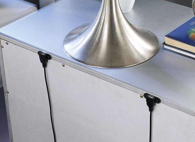 BELLADONNA Night Stand w/ LED & USB, Silver - California Furniture (Coachella, CA)