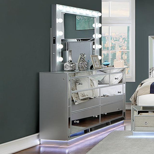 BELLADONNA Dresser w/ LED, Silver - California Furniture (Coachella, CA)