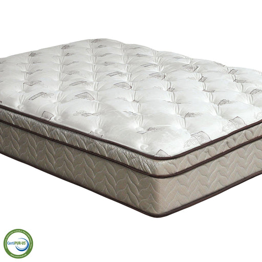 Lilium White/Brown 13" Euro Pillow Top Mattress, Full - California Furniture (Coachella, CA)
