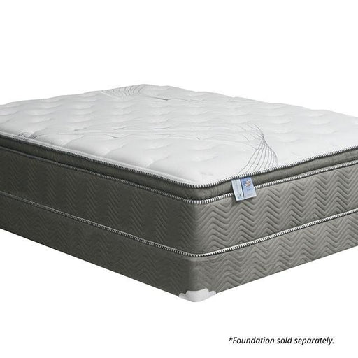 STORMIN White/Gray 13" Euro Pillow Top Mattress, Full - California Furniture (Coachella, CA)