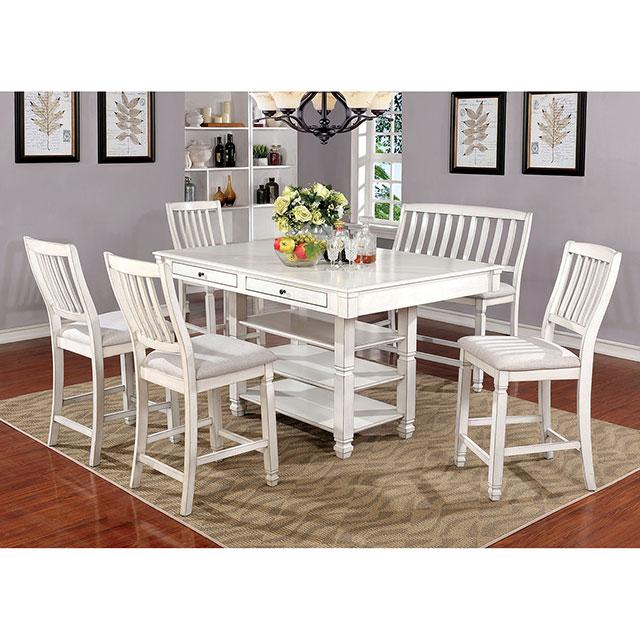 Kaliyah Antique White Counter Ht. Chair (2/CTN) - California Furniture (Coachella, CA)