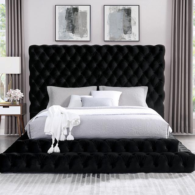 STEFANIA E.King & Queen Bed, Black & Gray - California Furniture (Coachella, CA)