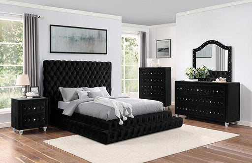 STEFANIA E.King & Queen Bed, Black & Gray - California Furniture (Coachella, CA)