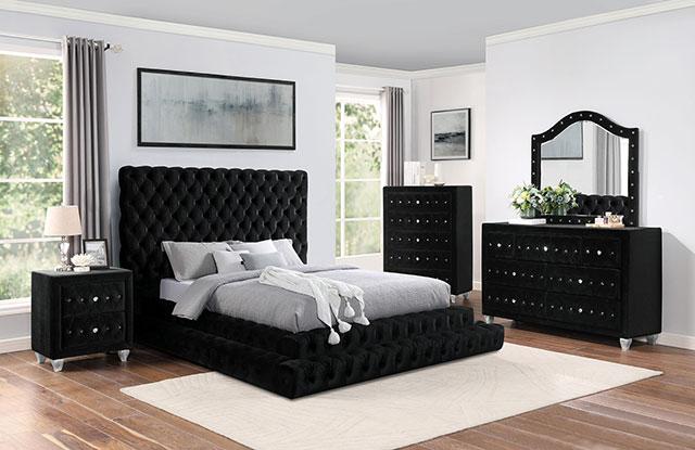 STEFANIA E.King & Queen Bed, Black & Gray - California Furniture (Coachella, CA)