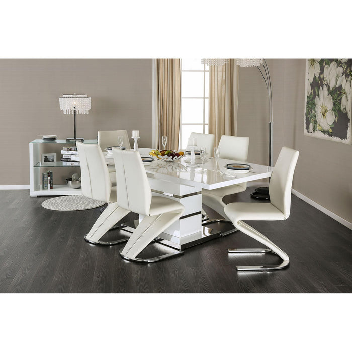 Midvale White/Chrome Side Chair (2/CTN) - California Furniture (Coachella, CA)