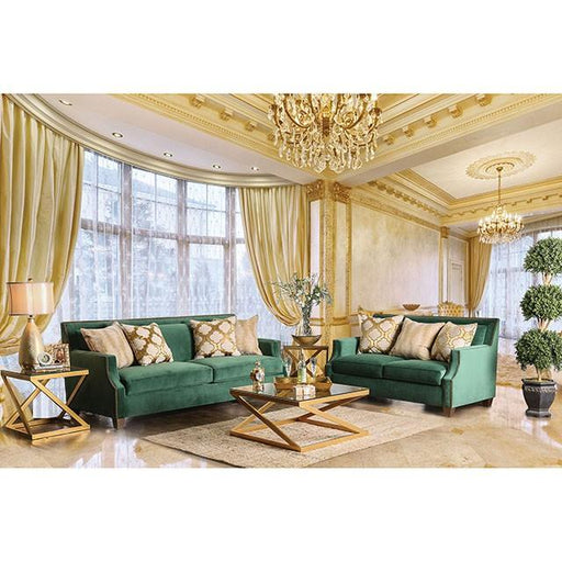 VERDANTE Emerald Green/Gold Sofa - California Furniture (Coachella, CA)