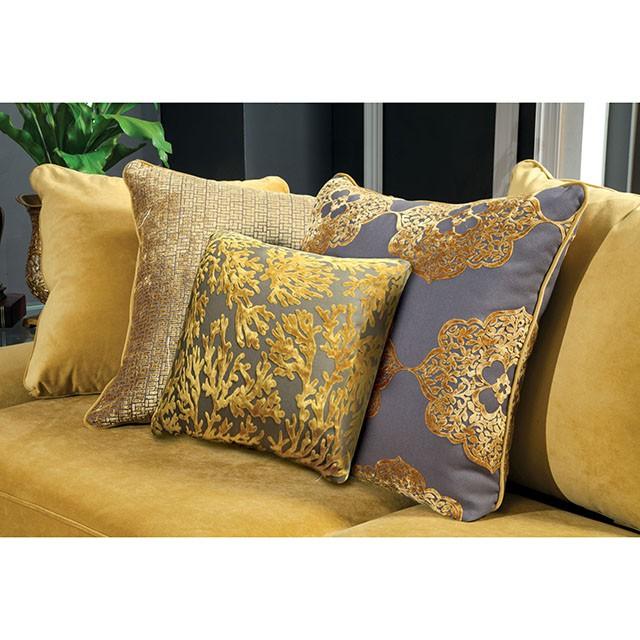 Viscontti Gold/Gray Sofa, Gold - California Furniture (Coachella, CA)