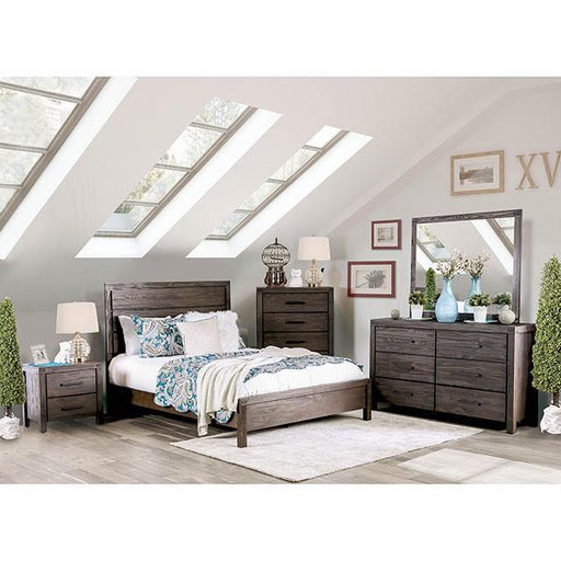 Rexburg Wire-Brushed Rustic Brown E.King & Full Bed - California Furniture (Coachella, CA)