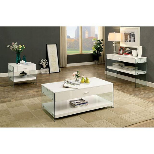 Raya White Sofa Table, White - California Furniture (Coachella, CA)