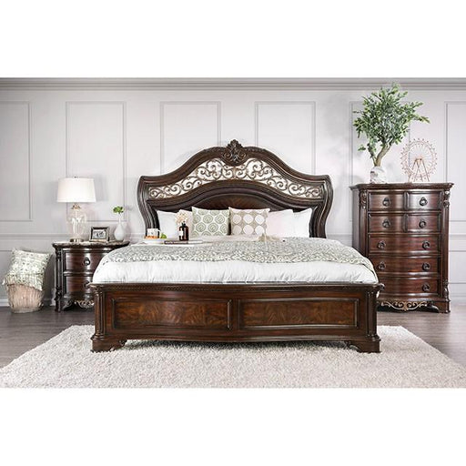 Menodora Brown Cherry Cal.King, E.King, Queen Bed - California Furniture (Coachella, CA)