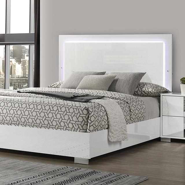 Sinistra E.King & Queen Bed White, Black & Beige - California Furniture (Coachella, CA)