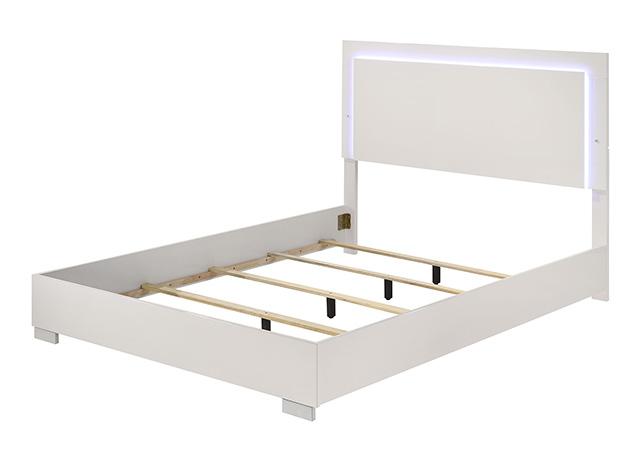 Sinistra E.King & Queen Bed White, Black & Beige - California Furniture (Coachella, CA)