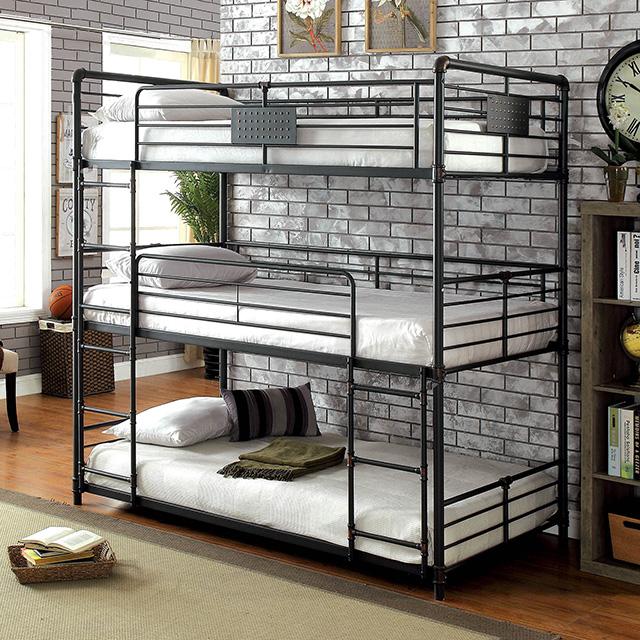 Olga I Antique Black Full/Full Bunk Bed - California Furniture (Coachella, CA)