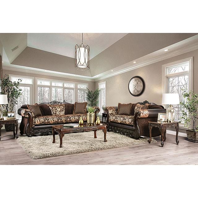 Newdale Brown/Gold Sofa - California Furniture (Coachella, CA)