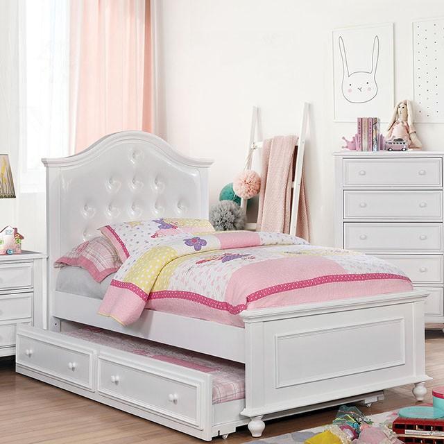 OLIVIA White Full & Twin Bed - California Furniture (Coachella, CA)