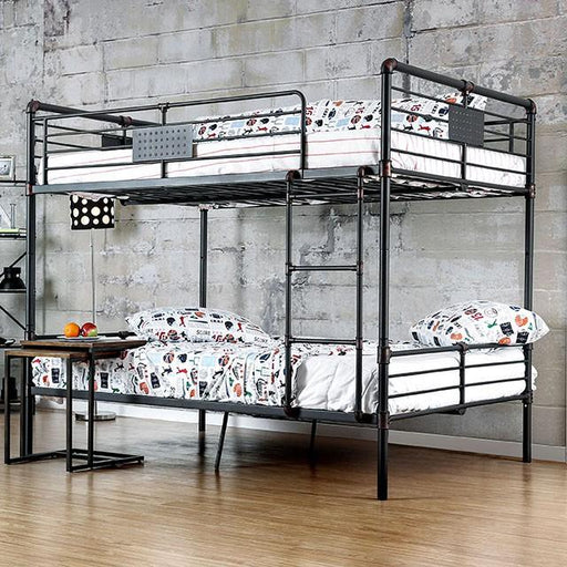 Olga I Antique Black Full/Full Bunk Bed - California Furniture (Coachella, CA)