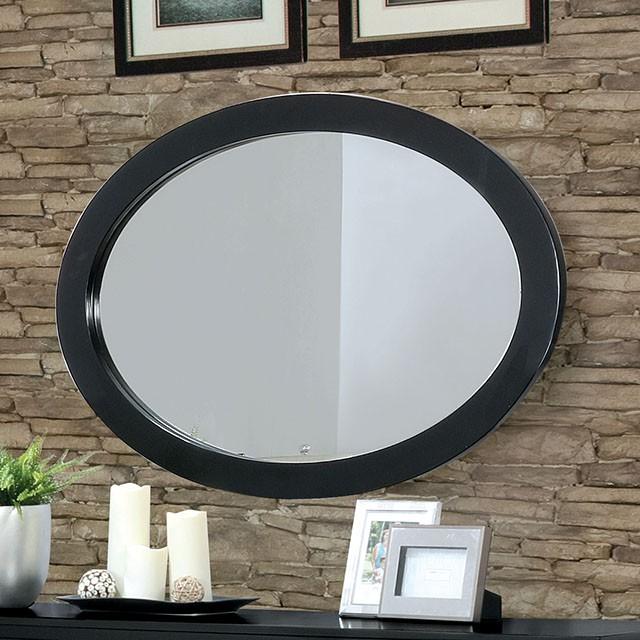 LENNART II Black Oval Mirror - California Furniture (Coachella, CA)