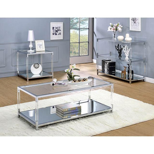 Ludvig Chrome/Clear Sofa Table - California Furniture (Coachella, CA)