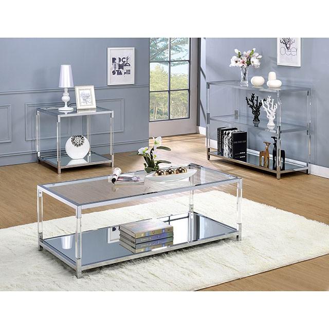 Ludvig Chrome/Clear Sofa Table - California Furniture (Coachella, CA)